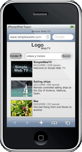 Simple Web TV con la extensión iPhone/iPod Touch/iPad Complete (navegador Safari)